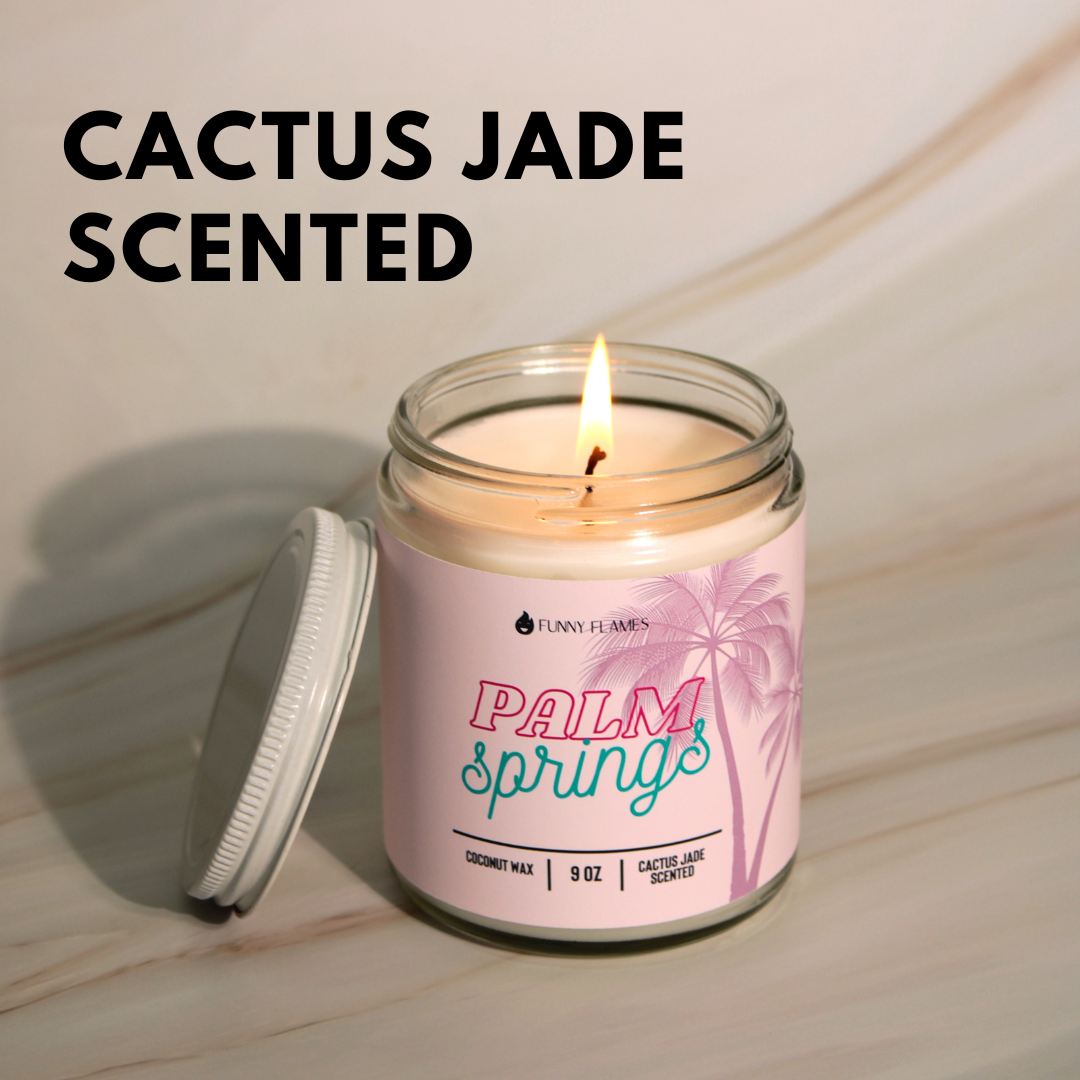 Funny Flames Palm Springs Cactus Jade Scented Candle