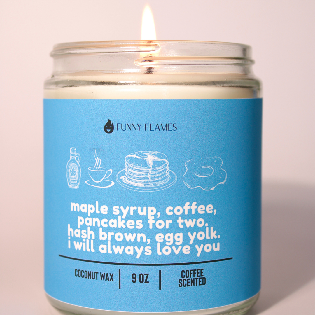 Funny Flames Maple syrup, coffee, pancakes, hash brown Candle