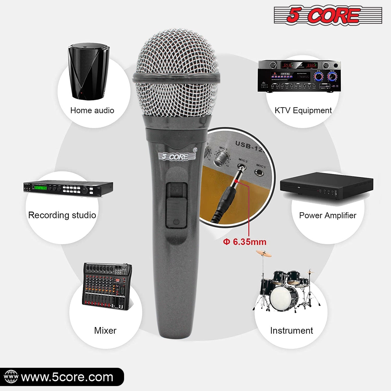 Premium Dynamic Microphone with Detachable XLR Cable PM 600