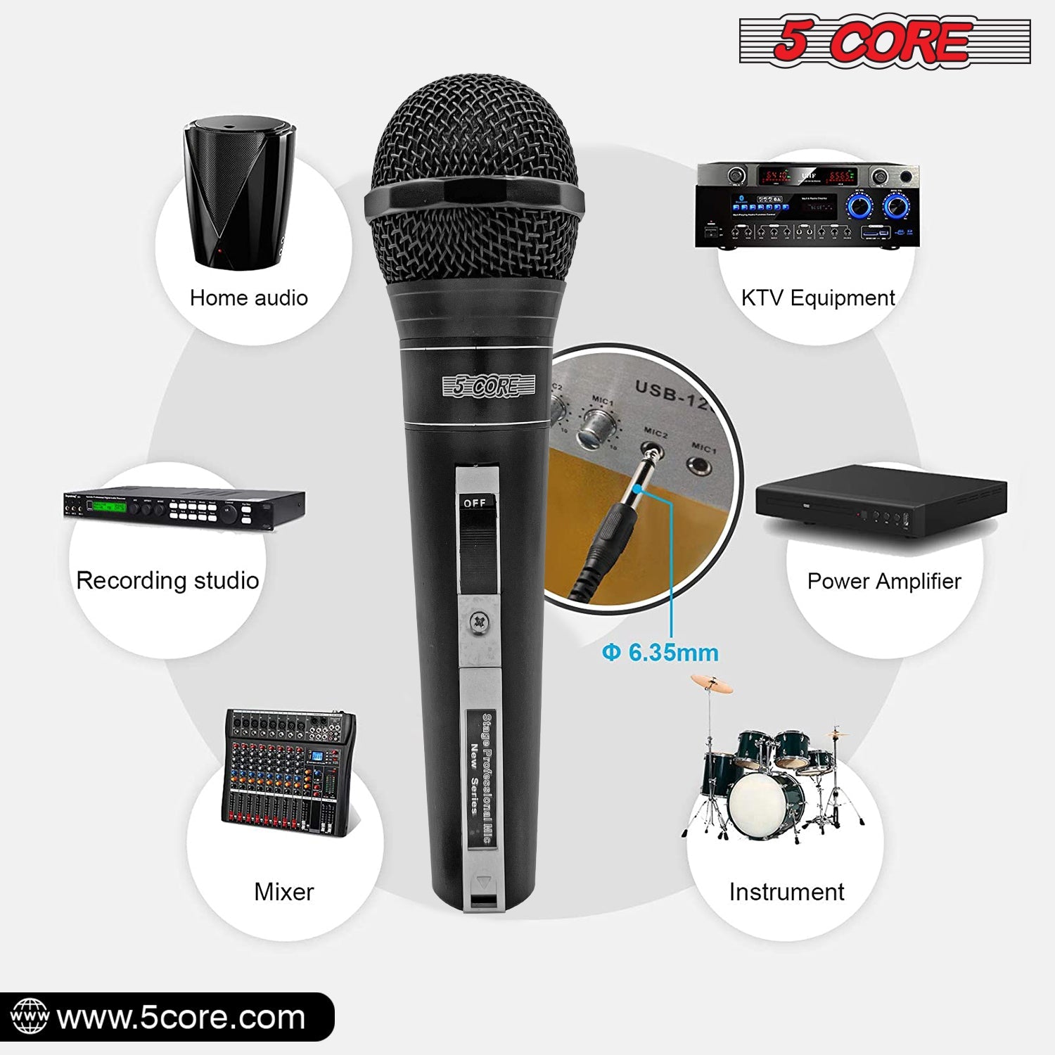 Premium Dynamic Microphone with 12ft Detachable XLR Cable PM 757