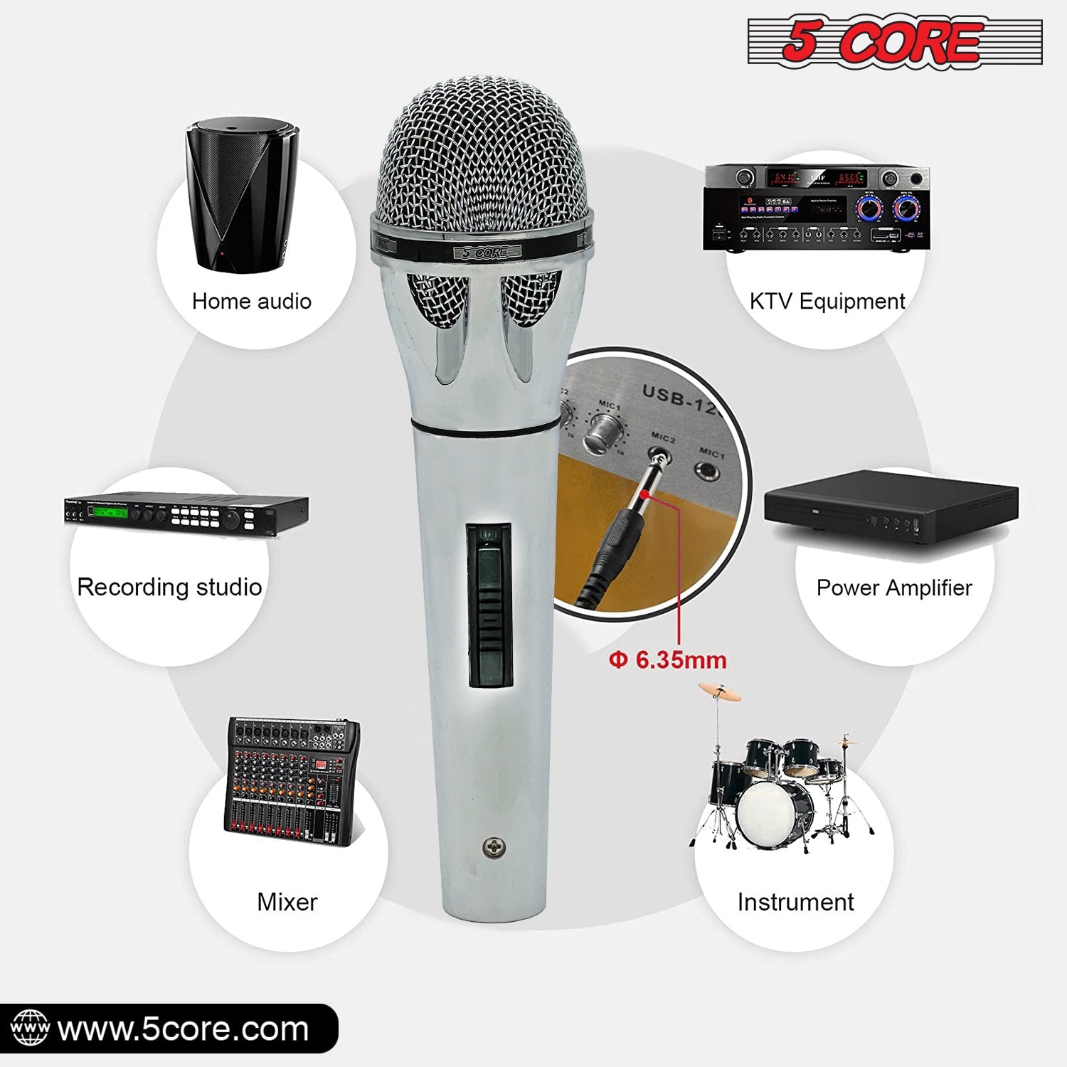 Premium Dynamic Microphone with Detachable XLR Cable PM 817 CH