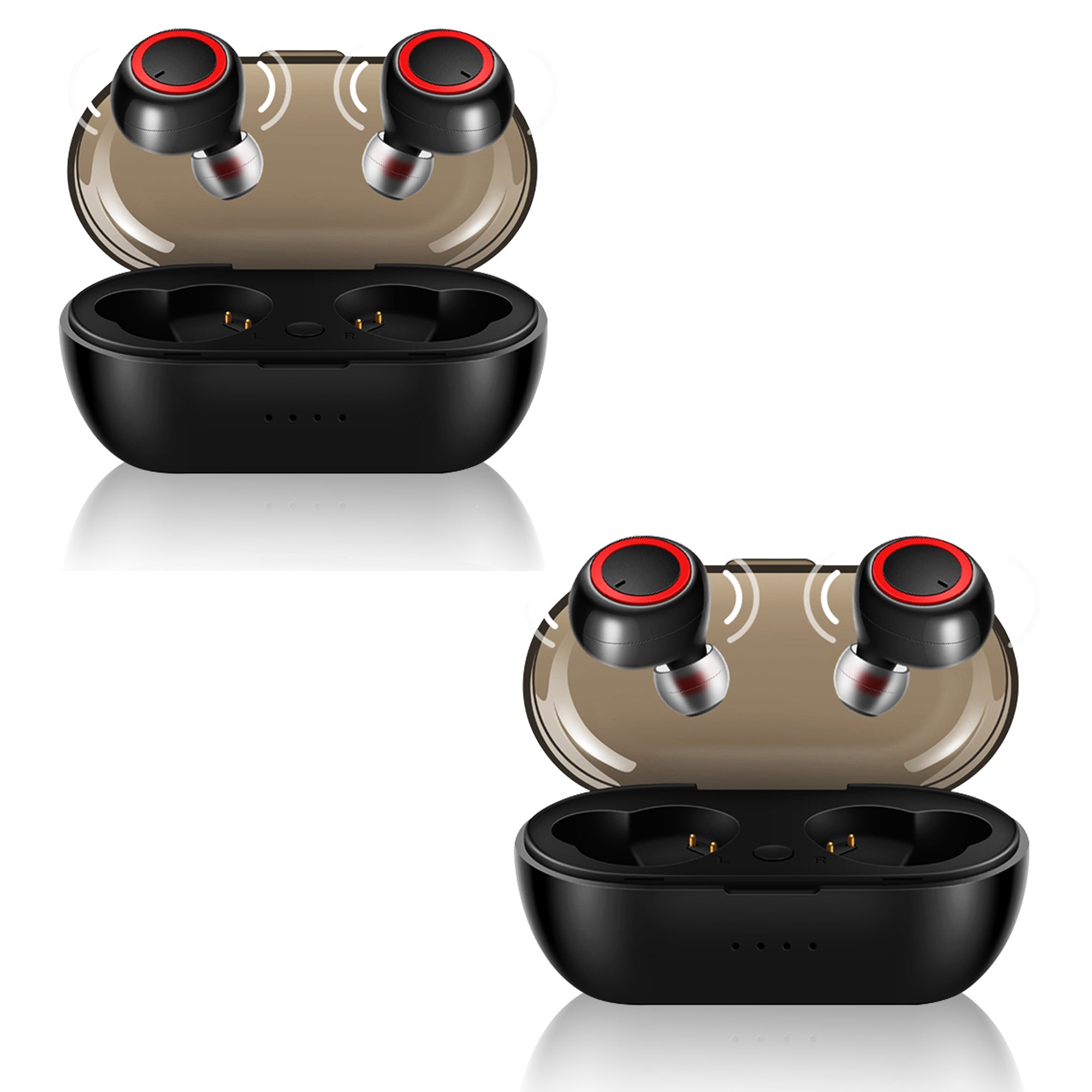 Wireless Earbuds Black 2 Pieces Noise Canceling Headphones EP01 2PCS