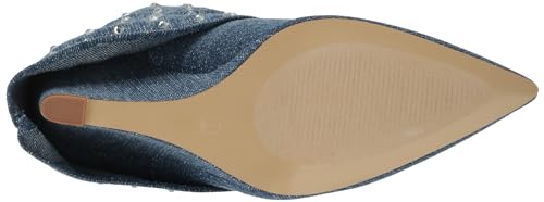 YOKI HARZEN-07 Women's Fold Over Boot With Stones, Denim, 6 M US