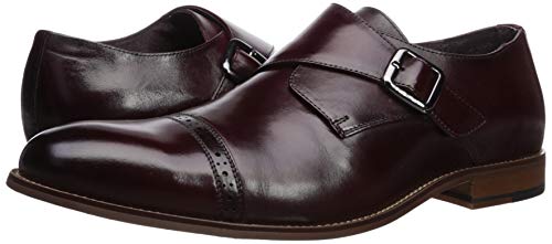 Stacy Adams Men's Desmond Cap Toe Monk Strap Loafer, Cognac, 10 Wide
