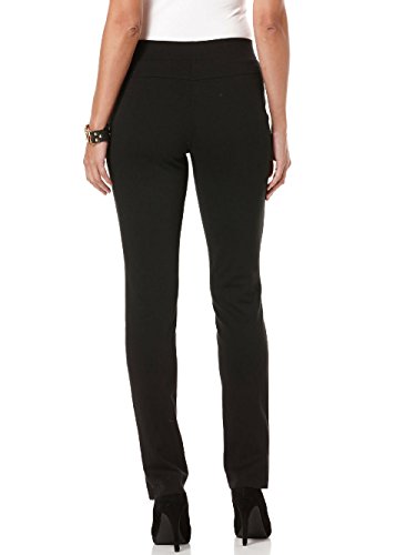 Rafaella Women's Slim Ponte Dress Pants with Stretch Fabric, 30.5” Inseam, 4, Black