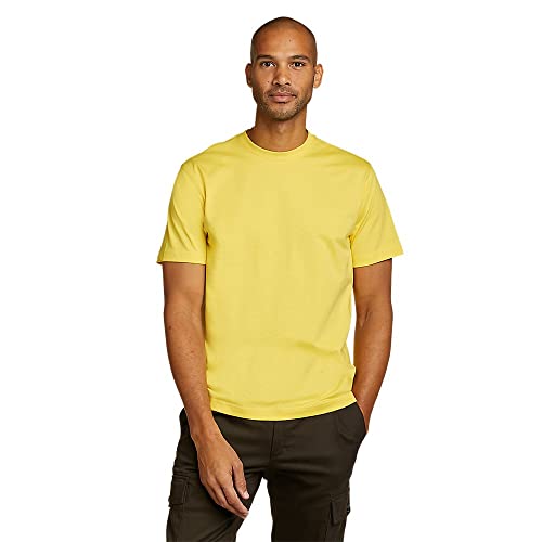 Eddie Bauer Men's Legend Wash 100% Cotton Short-Sleeve Classic T-Shirt, Bright Yellow, XXX-Large, Tall