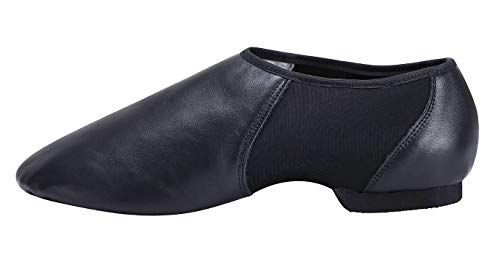ARCLIBER Leather Slip On Jazz Shoe for Girls Boys (Little Child) Black 1.5M