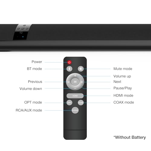 Assistrust TV Sound Bar, Sound Bars for TV Wired & Bluetooth Soundbar with Wireless Bluetooth/HDMI/Opt/RCA/AUX/Coax/Remote Control (36 inch)