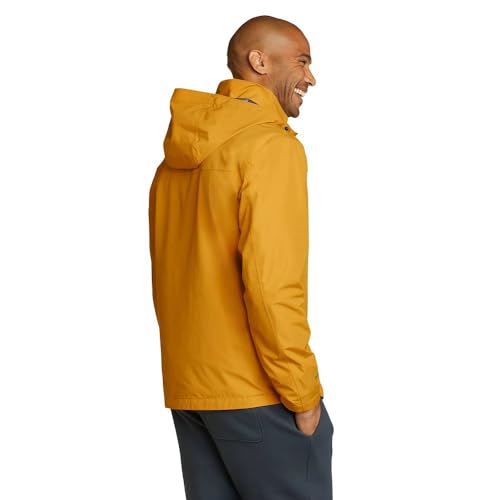 Eddie Bauer Men's Rainfoil Packable Jacket, Dk Marigold Recycled, Small