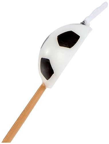 Soccer-Themed Birthday Candles (Pack Of 6) - Black & White Wax Candles On Wooden Picks - Ideal For Sports Fans Celebrations