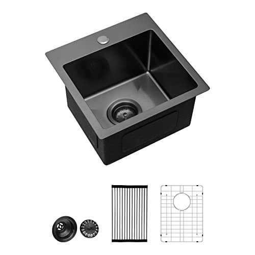 Lordear 36 Inch Drop in Kitchen Sink 36 x 19 Topmount Drop in Kitchen Sink 16 Gauge Stainless Steel Single Bowl Deep Kitchen Sink with Drain Strainer