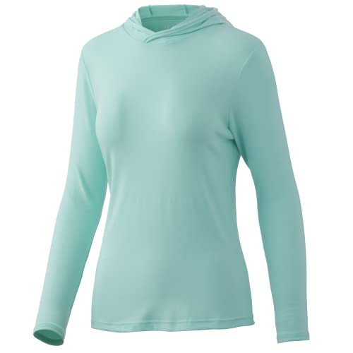 HUK Women's Standard Waypoint Hoodie | Performance Long-Sleeve Shirt +50 UPF, Sargasso Sea, Medium