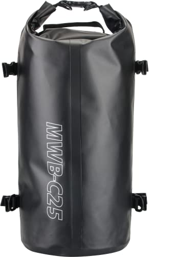 IRON JIA'S Motorcycle Dry Bag - Waterproof Duffle & Luggage Tail Bag Saddle Bags with Roll Top Closure, Shoulder Straps, Inner Pocket and Mesh Pocket (Black, 30L)