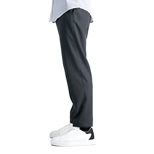 Haggar Men's The Active Series Slim Fit Flat Front Pant, Medium Buff, 34W x 30L