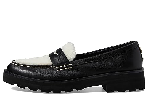 Sperry Women's Chunky Penny Loafer, Black Fuzzy, 10