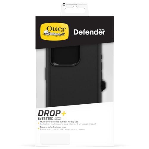 OtterBox Defender Case for iPhone 15 Pro, Shockproof, Drop Proof, Ultra-Rugged, Protective Case, 5X Tested to Military Standard, Black