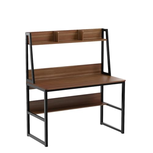 Tribesigns Computer Desk with Hutch, 47 inches Home Office Desk with Space Saving Design with Bookshelf for Small Spaces
