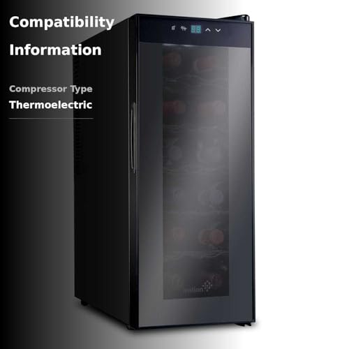 Ivation 12 Bottle Red And White Wine Thermoelectric Wine Cooler/Chiller Counter Top Wine Cellar with Digital Temperature Display, Freestanding Refrigerator Smoked Glass Door Quiet Operation Fridge