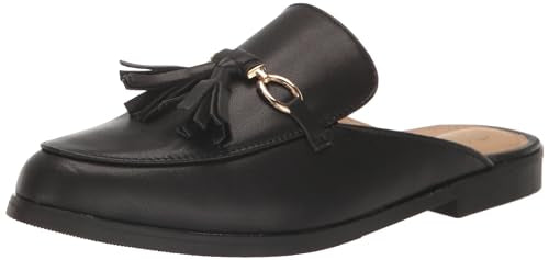 YOKI JACEY-04 Women's Basic Tassled Mules, Black, 6 M US