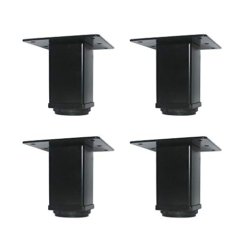 QLLY 30 inch Adjustable Metal Desk Legs, Square Office Table Furniture Leg, Set of 4 (White)