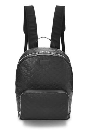 Gucci, Pre-Loved Black Guccissima Backpack Large, Black