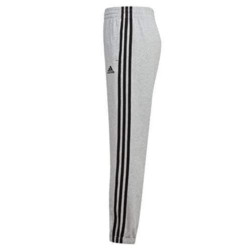 adidas Boys' Toddler Elastic Waistband Essentials French Terry 3-Stripe Jogger, Medium Grey Heather, 3T