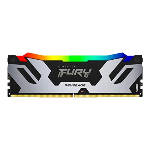 Kingston FURY Renegade RGB 16GB 6800MT/s DDR5 CL36 DIMM Desktop Memory Single Module | Intel XMP 3.0 | Infrared Sync Technology | Overclocking Stability | KF568C36RSA-16