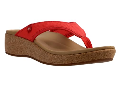 Spenco Women's Willow Wedge Flip-Flop, Bittersweet, 8 Wide