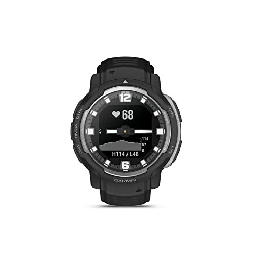Wearable4U - Garmin Instinct Crossover, Rugged Hybrid Smartwatch, Analog Hands and Digital Display 1.27 in, Black with E-Bank Bundle