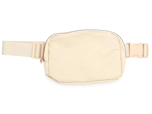 GDFYMI Crossbody Fanny Pack, Belt Bag for Women Men Waist Pack with Adjustable Strap 2 Zipper Pockets for Running Hiking Traveling Gym - Black