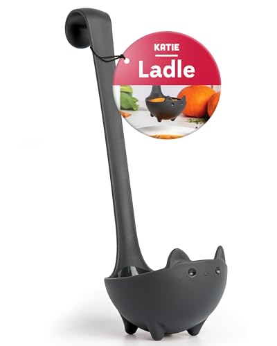 NEW!! Katie Cat Soup Ladle by OTOTO - Halloween Gifts Black Cat, Gothic Gifts, Gifts for Cat Lovers - Spooky Cat Gift, Cute Kitchen Accessories, Funny Kitchen Gadgets, Fun Gifts (Katie Cat, Black)