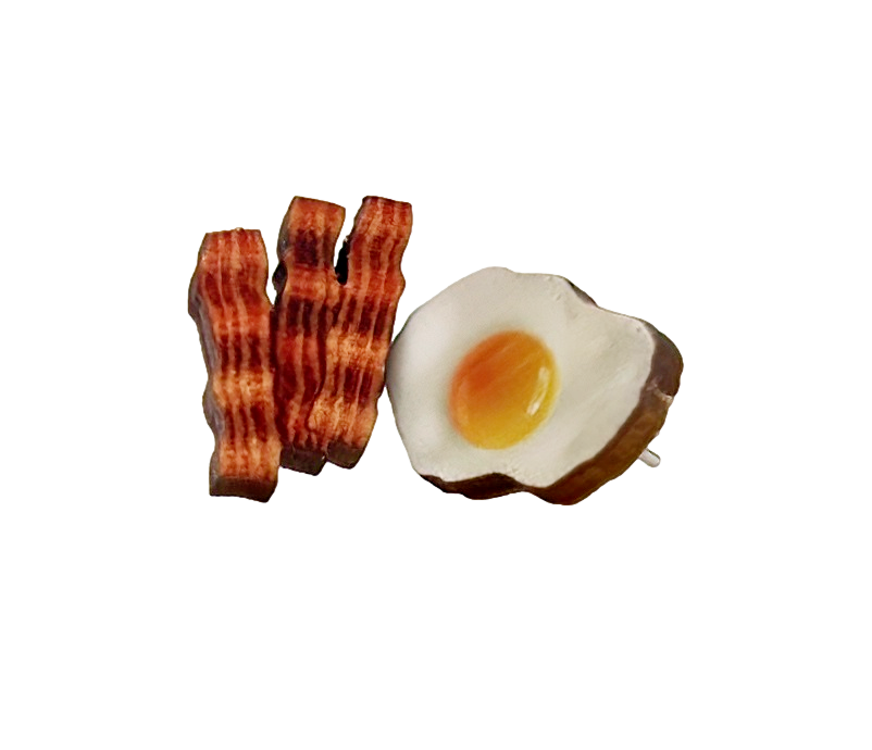 Bacon + Eggs Earrings