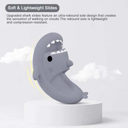 Shark Cloud Slippers, Shark Cute Slides for Women Man,Summer Slipper Sandals for Boys Girls Spa Platform Shoes Non-Slip Beach Open Toe Beach Sandals Shower Couple Shoes (38/39, Orange, numeric_7)