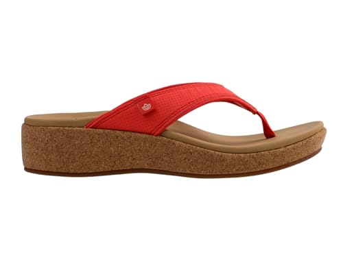 Spenco Women's Willow Wedge Flip-Flop, Bittersweet, 8 Wide