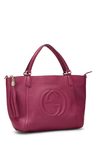 Gucci, Pre-Loved Purple Grained Leather Soho Top Handle Bag, Purple