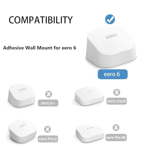 Wall Mount for eero 6, Screwless Strong Adhesive Bracket for eero 6 Mesh WiFi Router (1 Pack) (Not for eero 6+)