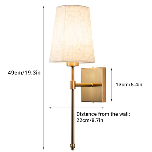 Battery Operated Wall Sconce Light Set Of Two, Battery Operated Sconces Wall Lighting Indoor Wireless Wall Sconce With Remote Control, Dimmable Battery Wall Lamp With 3CCT Bulb For Bedroom Living Room