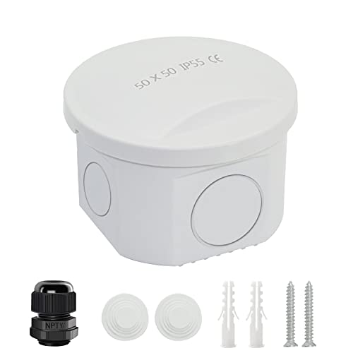 LeMotech Junction Box with Reserved Holes ABS Plastic Electrical Box IP65 Waterproof Dustproof Project Enclosure for Electronics White 7.9 x 7.9 x 3.1 inch