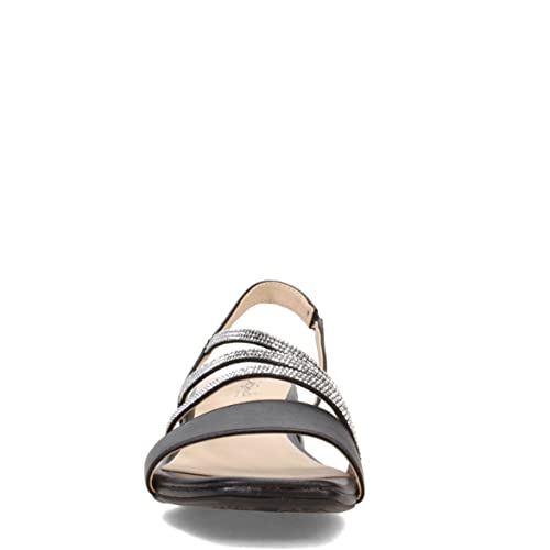 LifeStride Womens Joy Strappy Heeled Sandal, Silver, 8.5 US