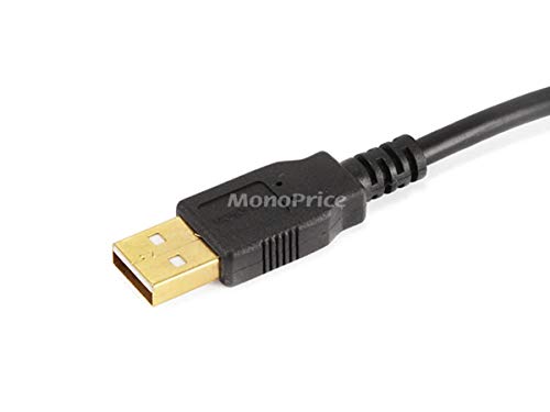 Monoprice USB 2.0 Cable - USB Type-A Male to USB Type-A Male, Gold Plated, 480 Mbps, 28/24AWG, 1.5 Feet, Black