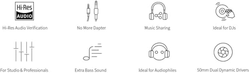 OneOdio Wired Over Ear Headphones Studio Monitor & Mixing DJ Stereo Headsets with 50mm Neodymium Drivers and 1/4 to 3.5mm Jack for AMP Computer Recording Podcast Keyboard Guitar Laptop - Black