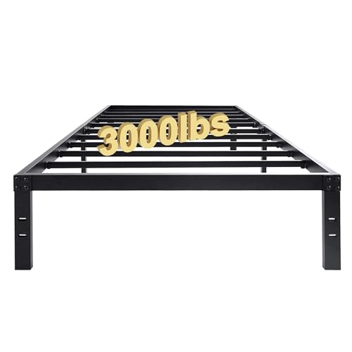 45MinST 14 Inch Platform Bed Frame/Easy Assembly Mattress Foundation / 3000lbs Heavy Duty Steel Slat/Noise Free/No Box Spring Needed, Twin
