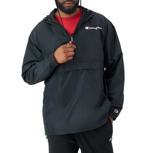 Champion Men's, Stadium Packable, Wind, Water Resistant Jacket (Reg. or Big, Navy Small Script, 3X-Large Tall