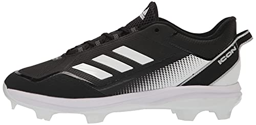 adidas Men's Icon 7 TPU Baseball Shoe, White/Silver Metallic/Black, 13