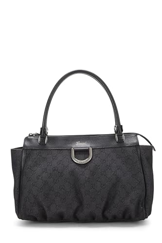 Gucci, Pre-Loved Black Original GG Denim Abbey Zip Tote, Black