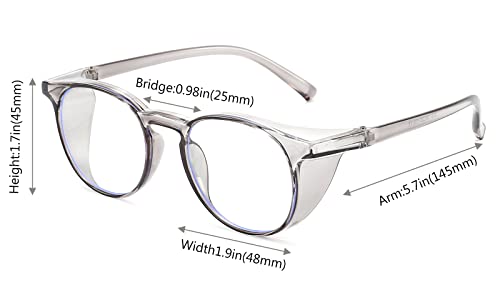 Outray 2 Pairs Anti Fog Safety Goggles Protective Glasses Blue Light Blocking Eyeglasses for Men Women (Purple+Tortoise(Square))