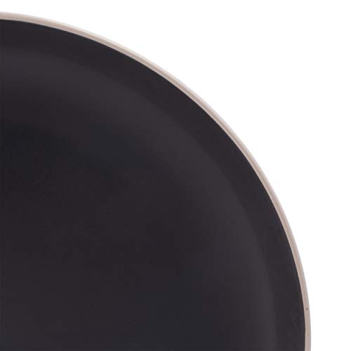 Gibson Home Rockaway Round Stoneware Dinnerware Sets, Service for 4 (12pcs), Black