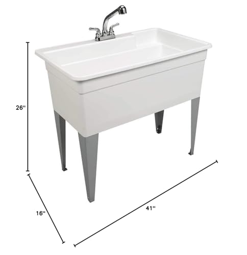 Mustee 28CF Big Utilatub Combo Utility Tub, 24" x 40", White