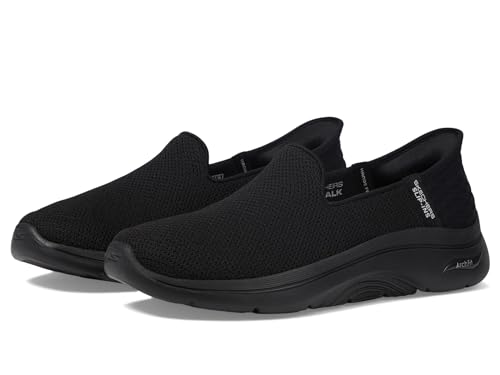 Skechers Women's Go Walk Arch Fit 2.0 Delara Hands Free Slip-Ins Sneaker, Black, 8