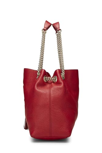 Gucci, Pre-Loved Red Leather Soho Chain Tote, Red